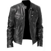 Veste de moto en cuir élégante pour homme